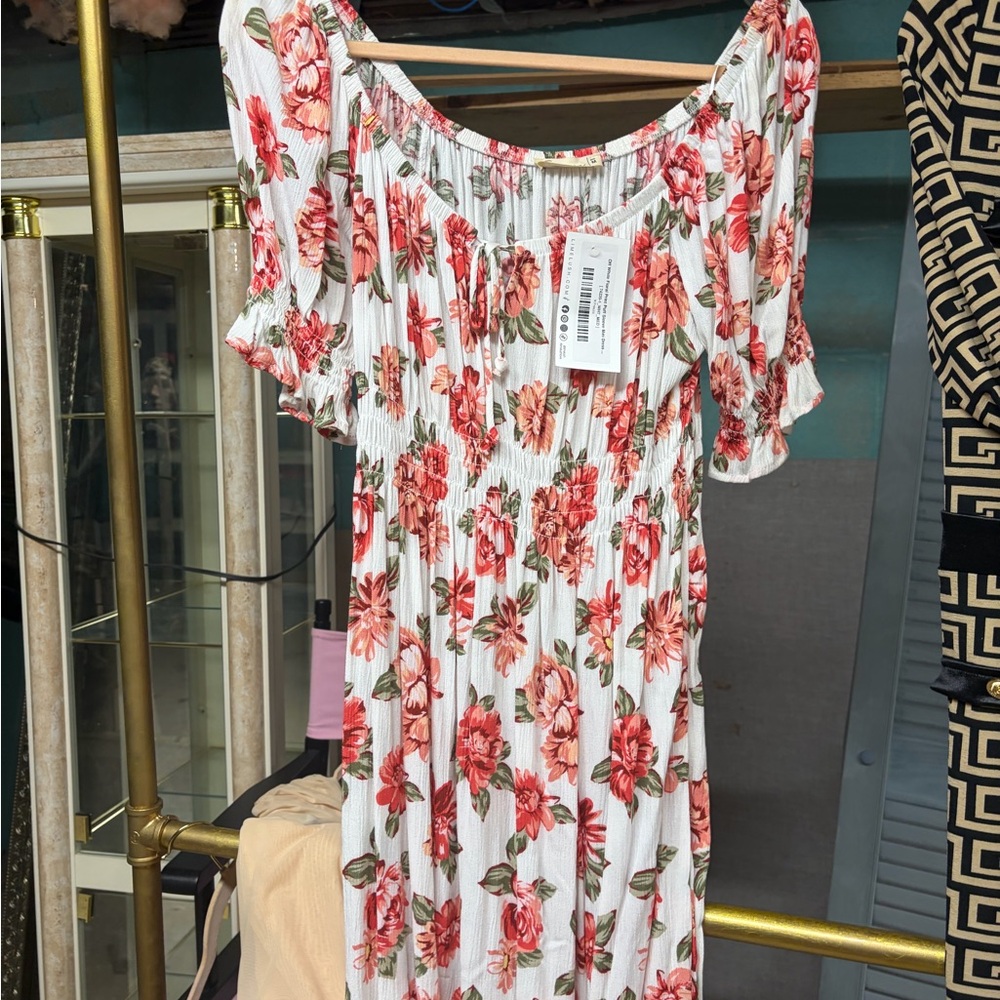 Floral Print Women's Dress off shoulder